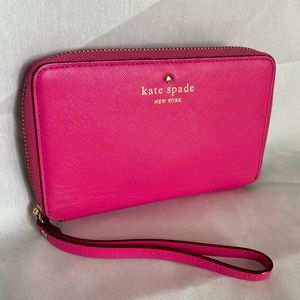 Kate Spade Pink Leather Wristlet/ Wallet